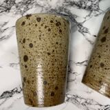 Beige pyrite stoneware mugs