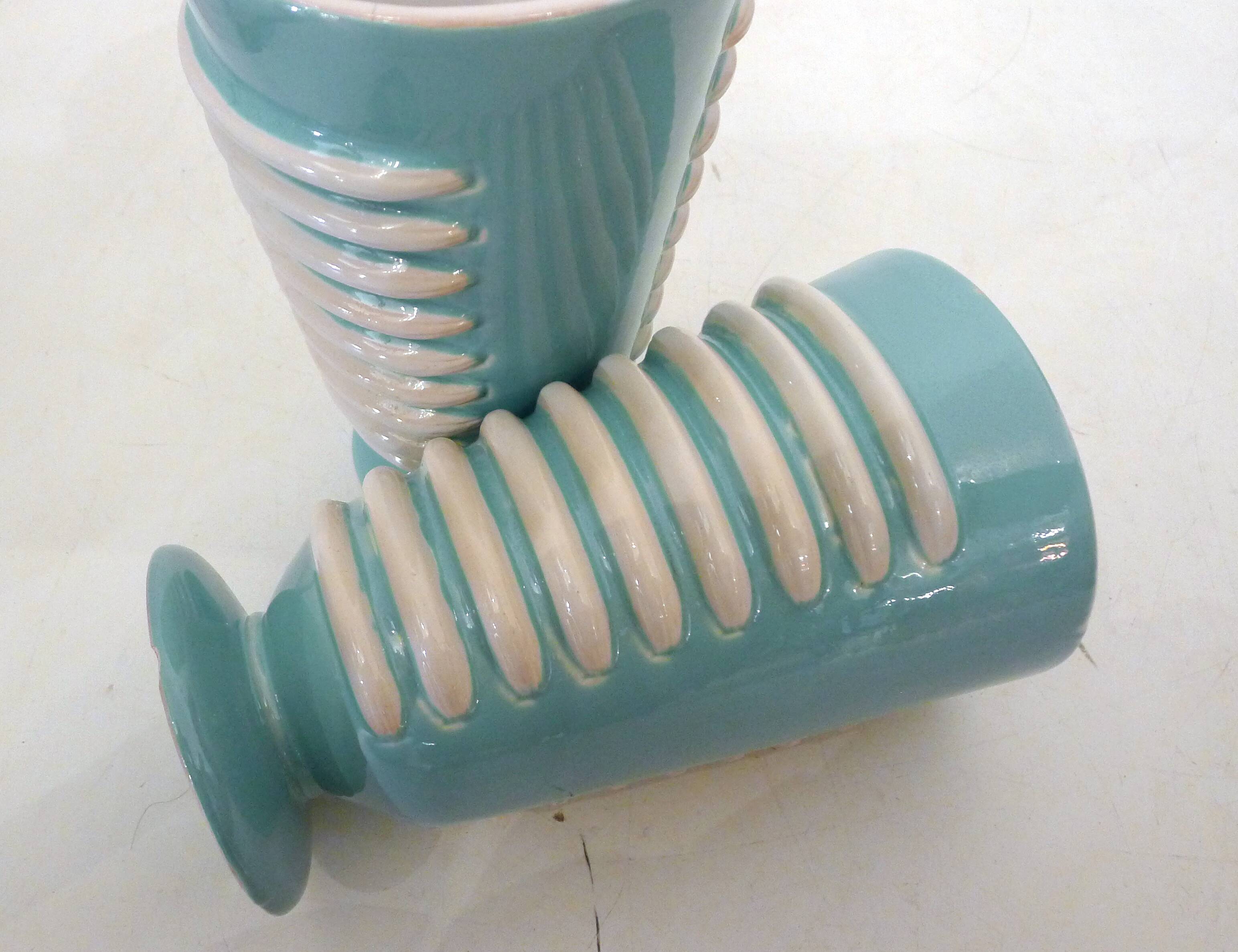 Paire de grands vases Art Déco 1940' Saint-Clément (H 25,5 cm)