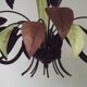 French Vintage 5 Light Brown & Green Tied Boquet Leaf Chandelier