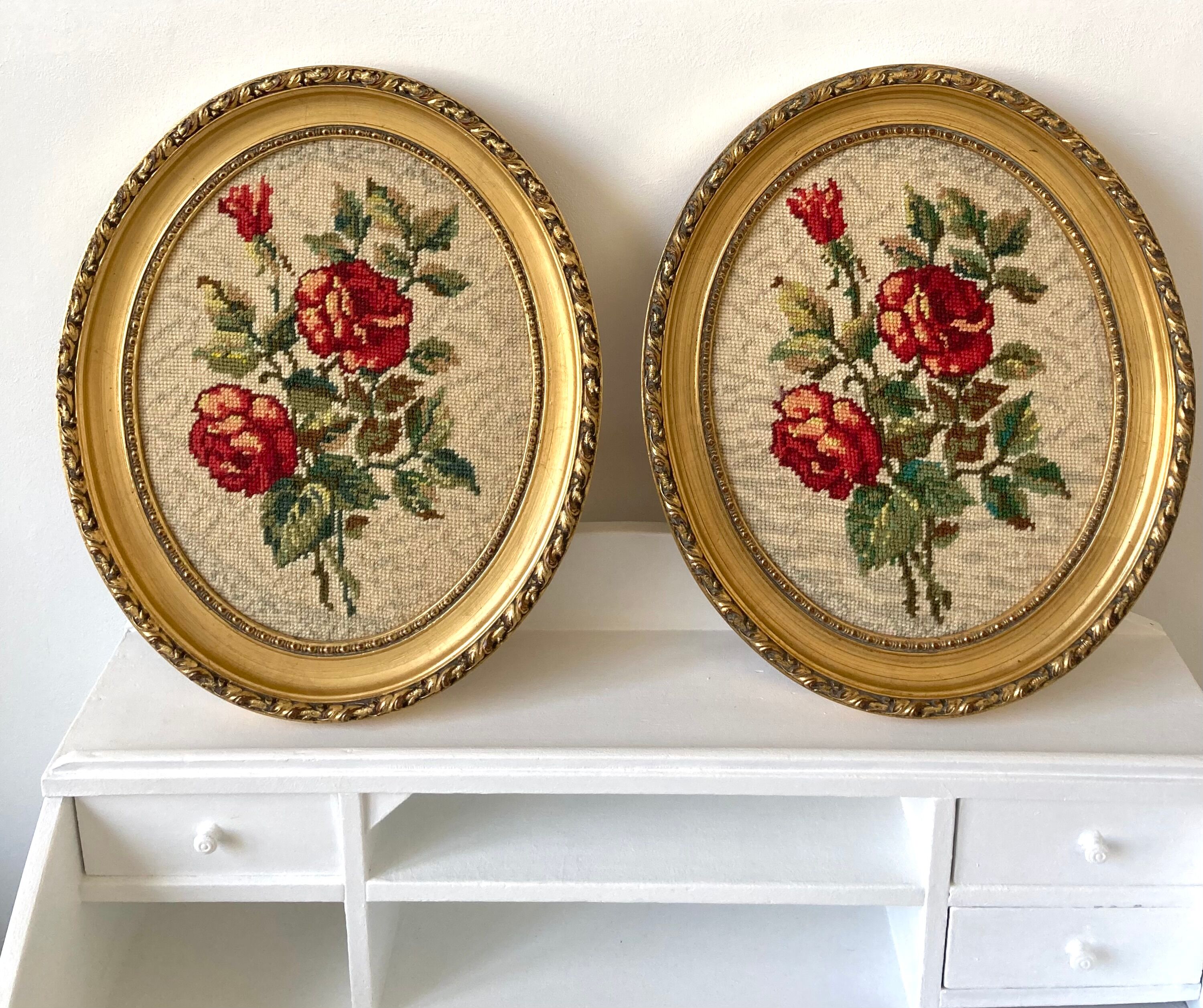 Canevas vintage motif roses