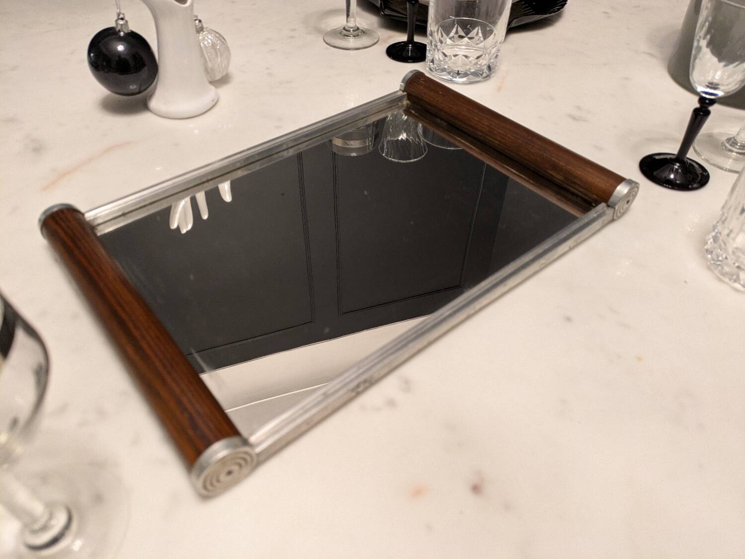 Art deco mirror tray