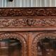 19th century carved solid wood hunting lodge sideboard