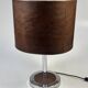 Vintage Table Lamp, Chromed Base and Leather Shade. 1970's