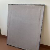Antique mirror with gray wooden frame
