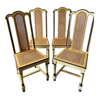4 chaises cannées