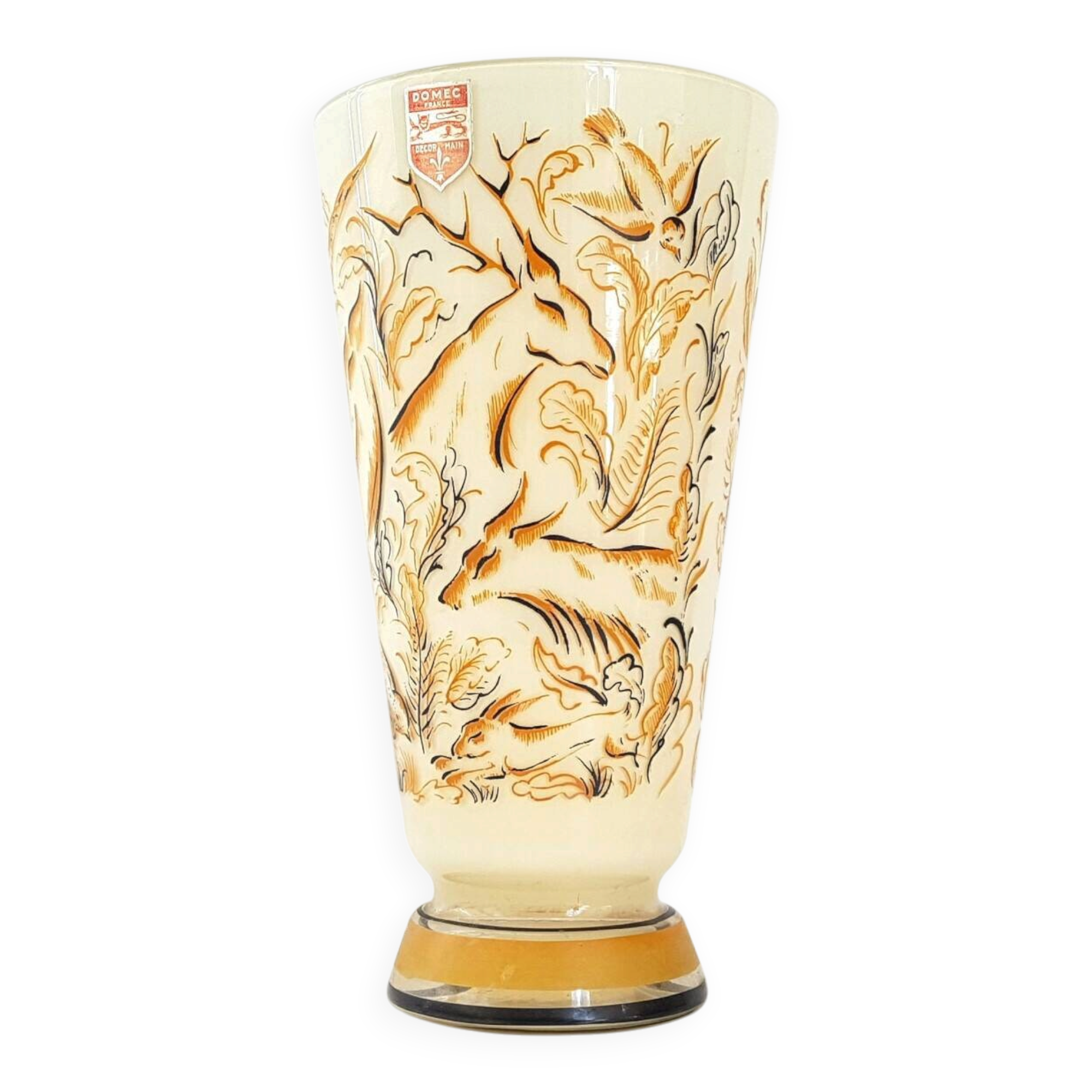 VINTAGE 1950 GLASS VASE SIGNED DOMEC FRANCE 50S 50'S ROCKABILLY 1950S