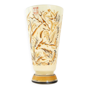 Vase en verre signé