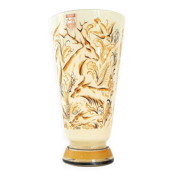 VINTAGE 1950 GLASS VASE SIGNED DOMEC FRANCE 50S 50'S ROCKABILLY 1950S