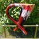 Tripod vase horn shape ceramic glazed Vallauris Vintage way 60s/70s