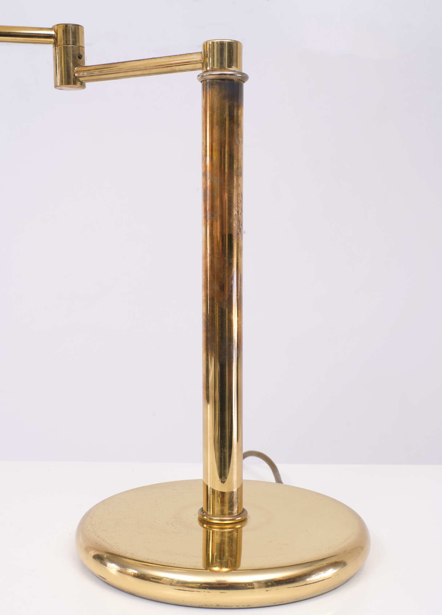 Brass swing arm desk lamp Deknudt 1970s