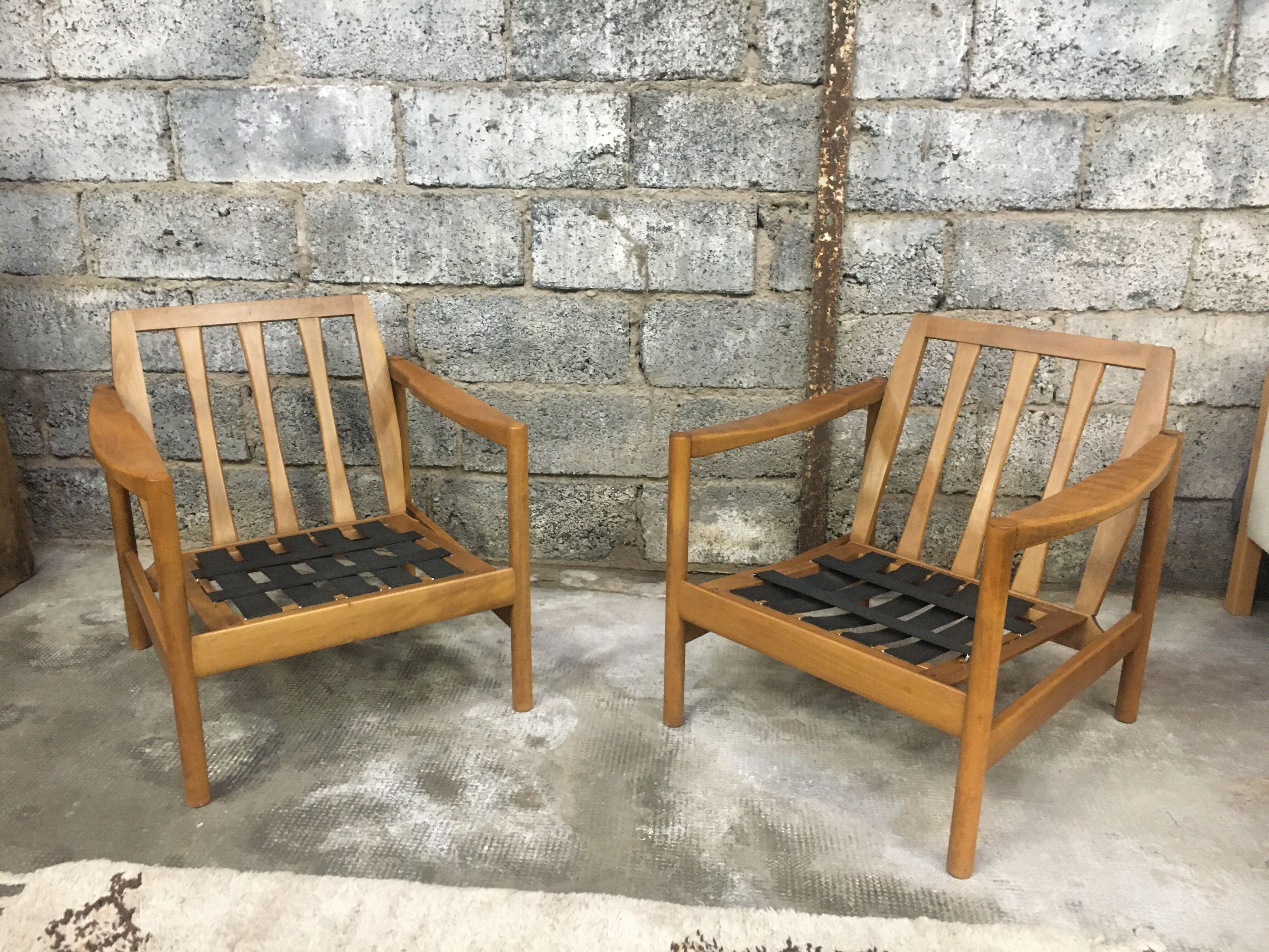 Pair of Scandinavian armchair fabric tiles