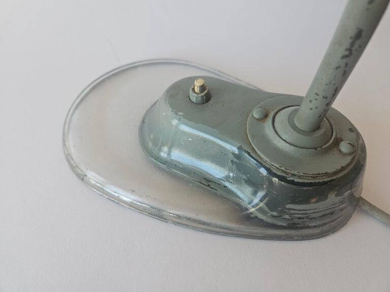 Lampe de bureau industrielle Bauhaus, Marianne Brandt, Kandem, base en verre, années 1930