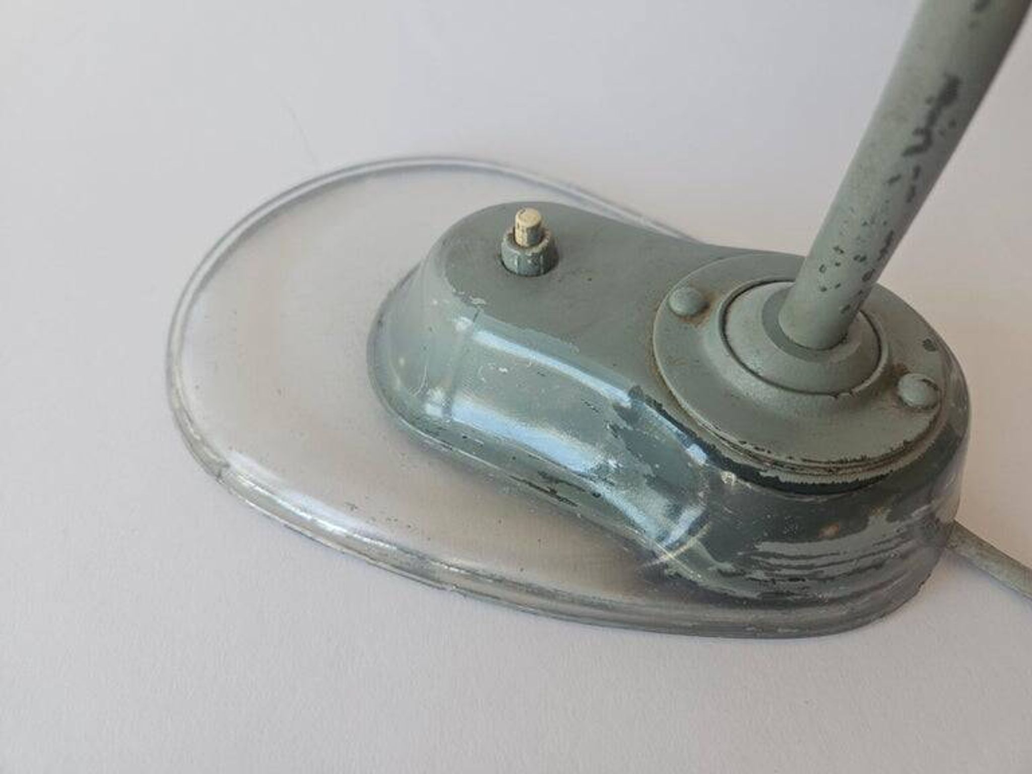 Industrial Desk Lamp Bauhaus, Marianne Brandt, Kandem, Glass Base, 1930s