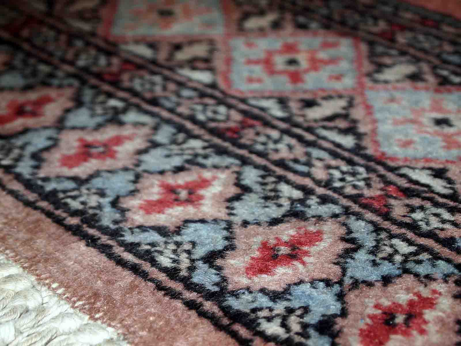 Vintage carpet Uzbek Bukhara handmade 81cm x 118cm 1960s