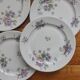 4 porcelain dessert plates decorated with flowers Bernardaud Limoges