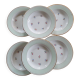 6 opaque porcelain soup plates 1940s