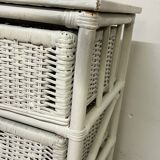 Vintage rattan storage unit, 3 drawers