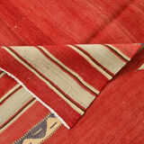 Red & beige wool kilim rug 237x142cm