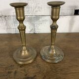 Pair of brass candlesticks