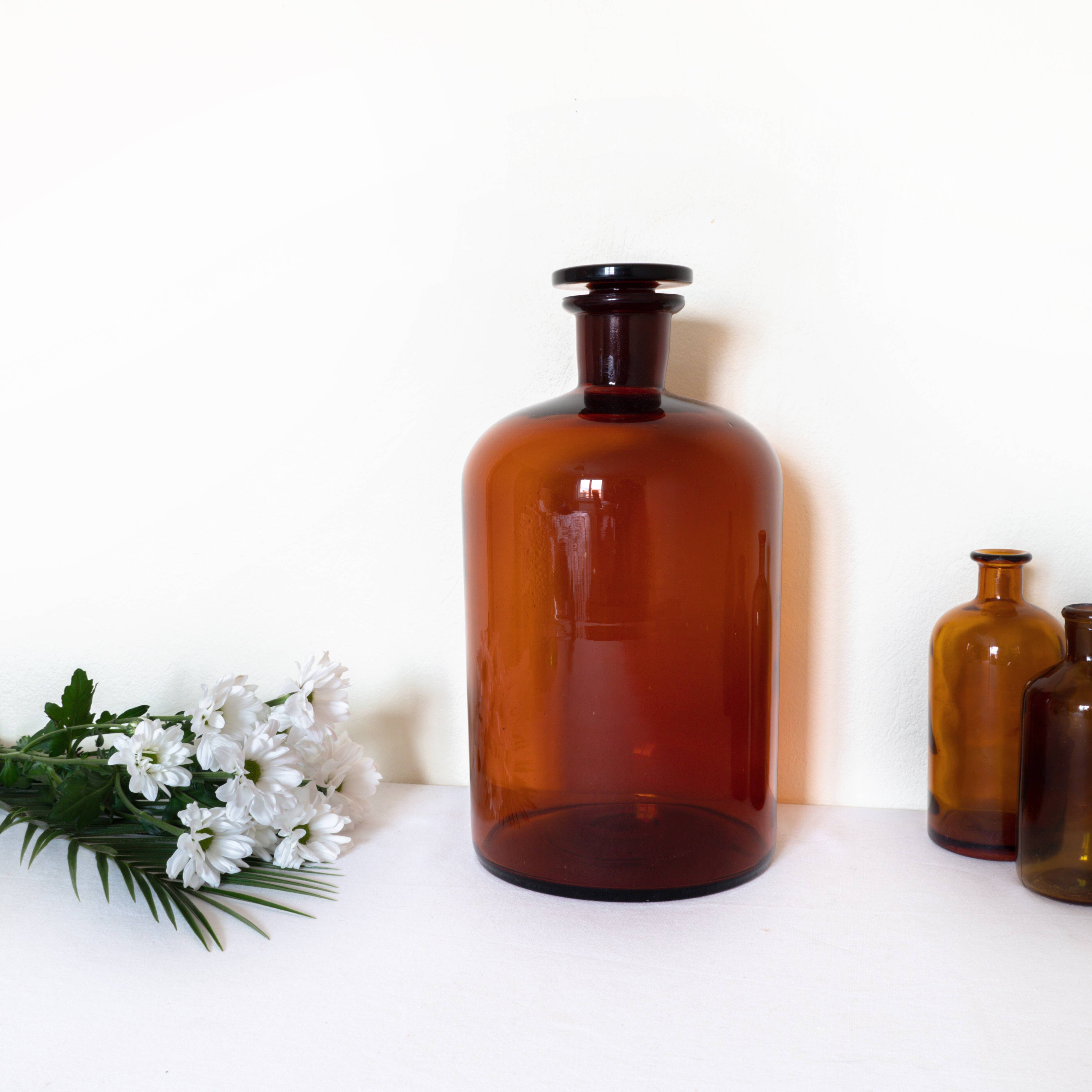 Amber apothecary bottle