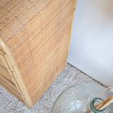 Vintage rattan chest of drawers