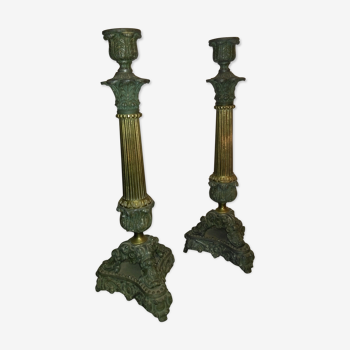 Pair of old candlesticks