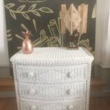White rattan chest of drawers 1960