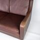 Two seater sofa, with red brown leather by Stouby Furniture