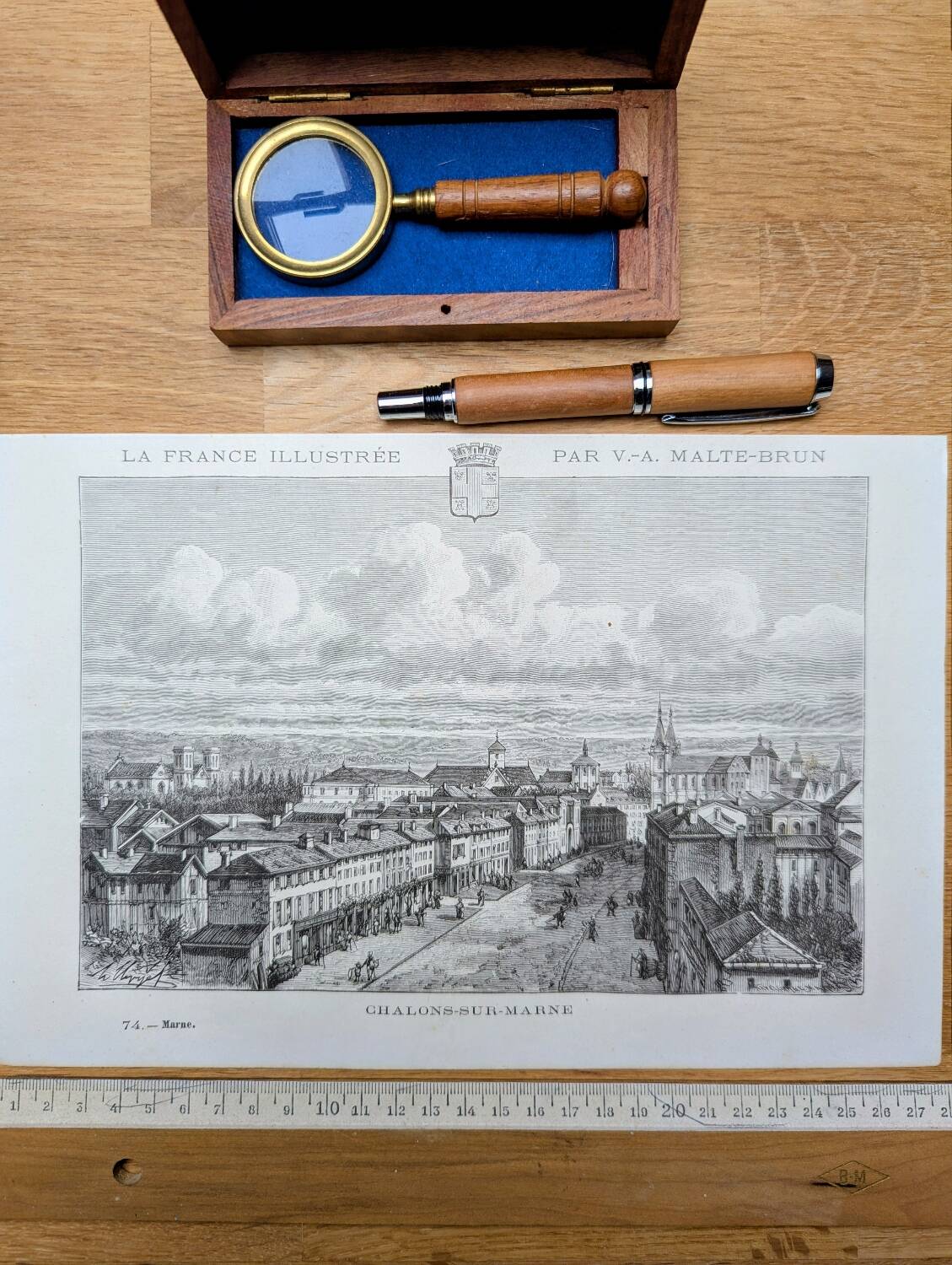 Châlons-en-Champagne, vintage engraving, printed in 1883.