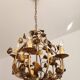 Chandelier hand-forged Hollywood Regency rose leaf decorations