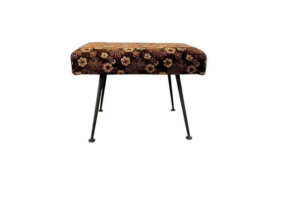 Pouf fleuri vintage / tabouret pliant / petite échelle
