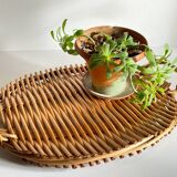 Vintage rattan presentation tray