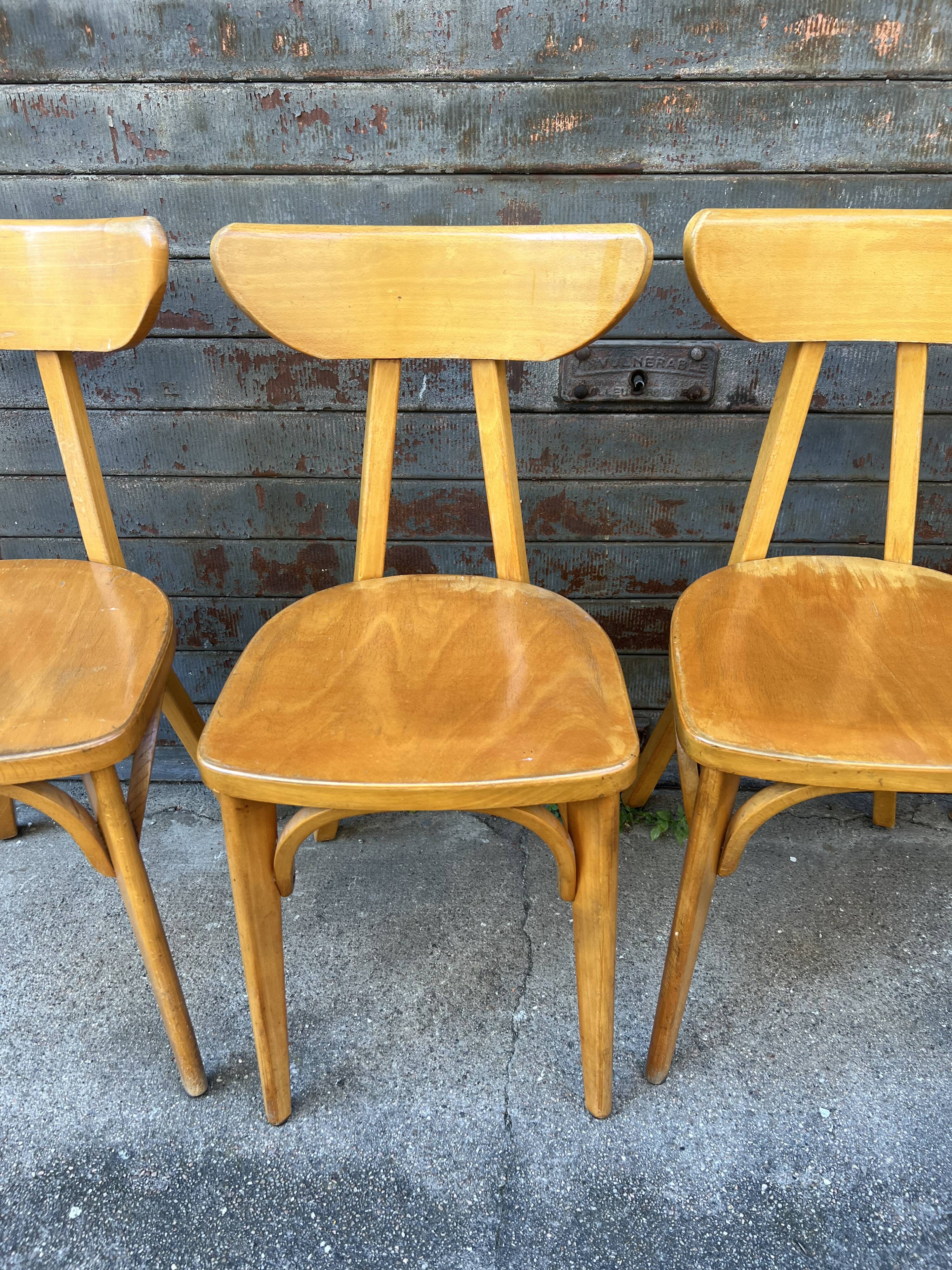 Suite de 4 chaises « banane » Lutherma