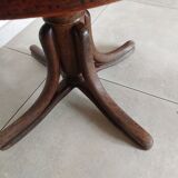 Thonet armchair, swivel, in wood and faux leather.