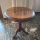 1960s Italian round side table in marquetry wood.