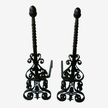 Chenet fireplace accessory ironwork landier cast iron