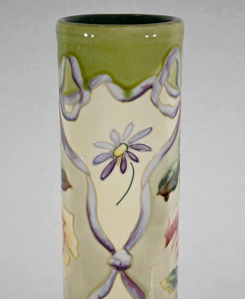 Important earthenware vase by Longchamp, Art Nouveau - 1900