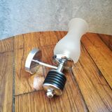 Metal and frosted glass wall lamp 1970