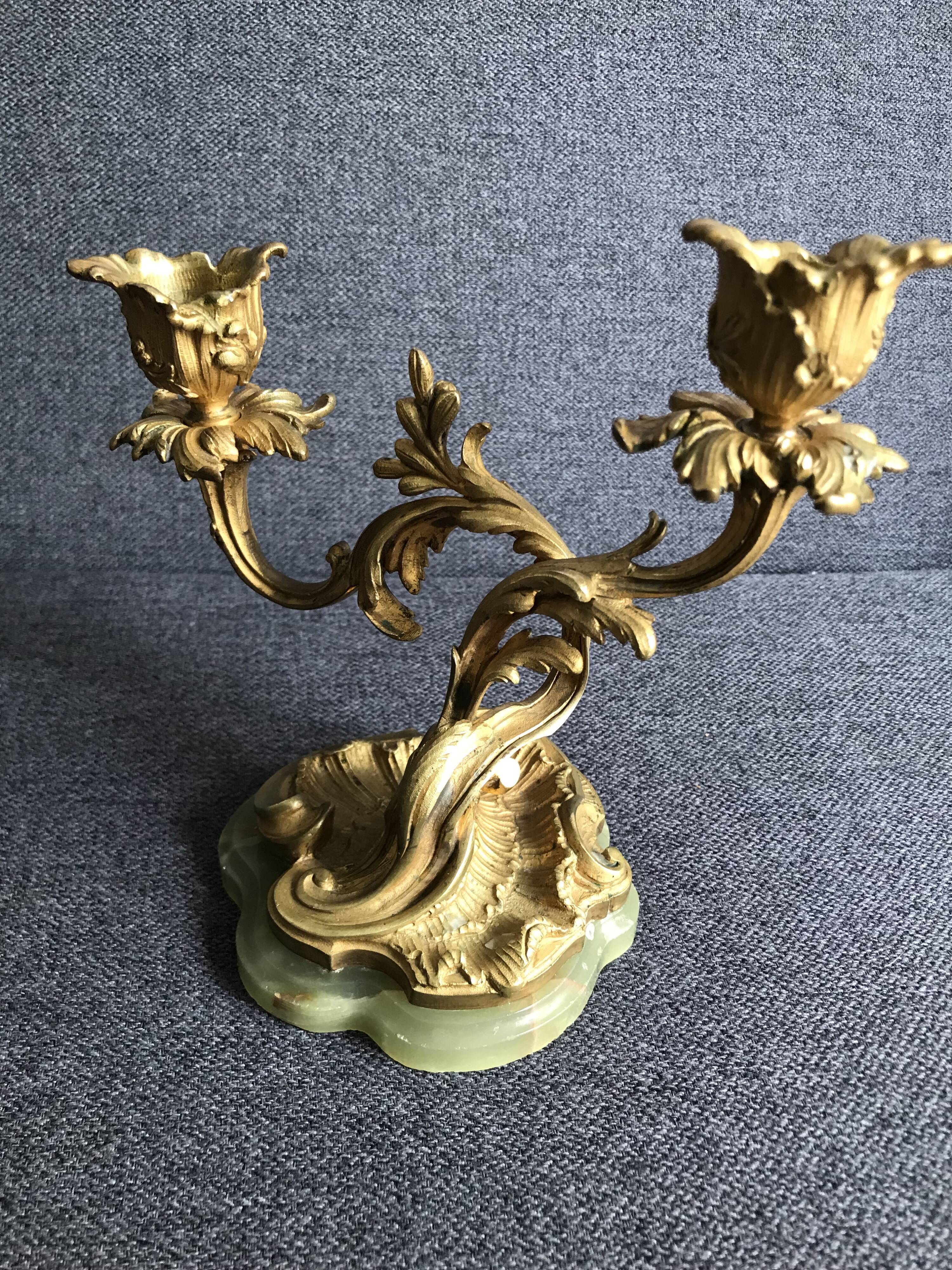 Old bronze candlestick