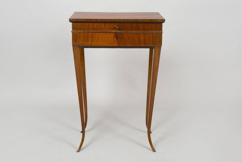 Biedermeier Worktable in Mahogany & Lacquer, Austria, 1820s
