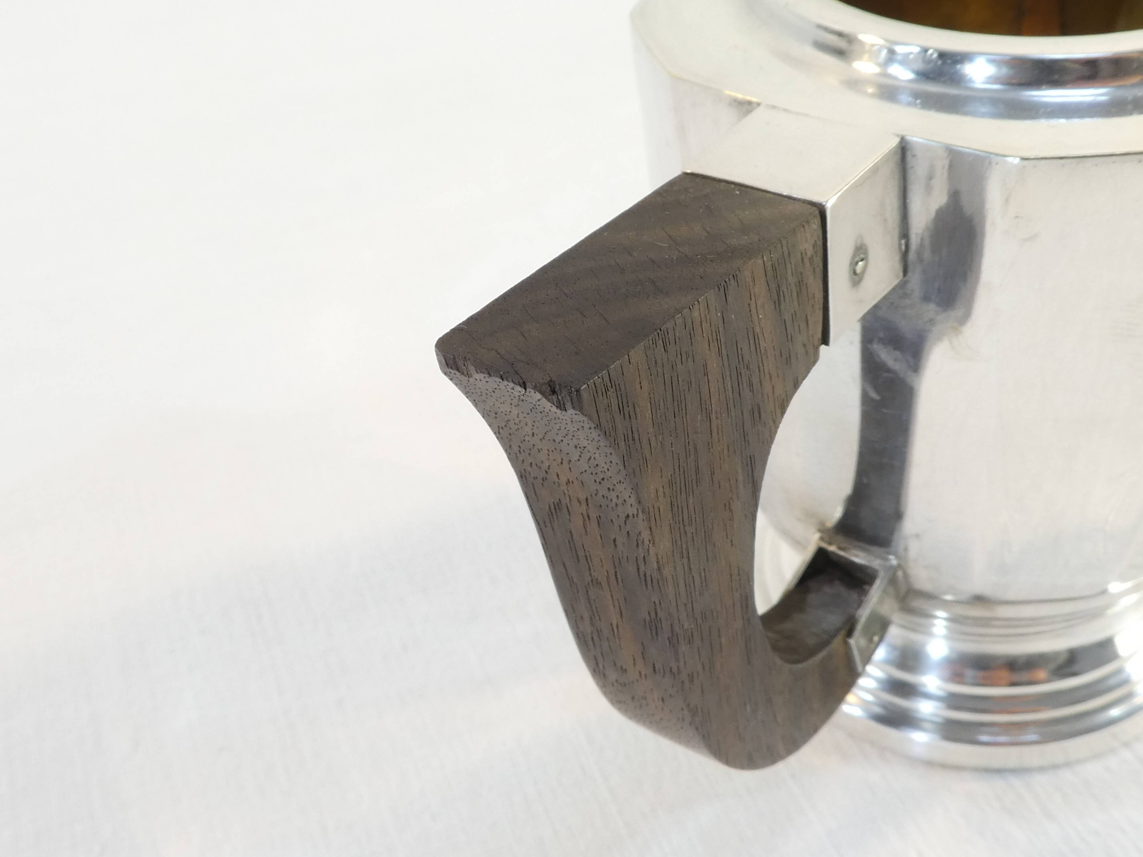 Silver metal coffee / tea service art deco 3 pieces