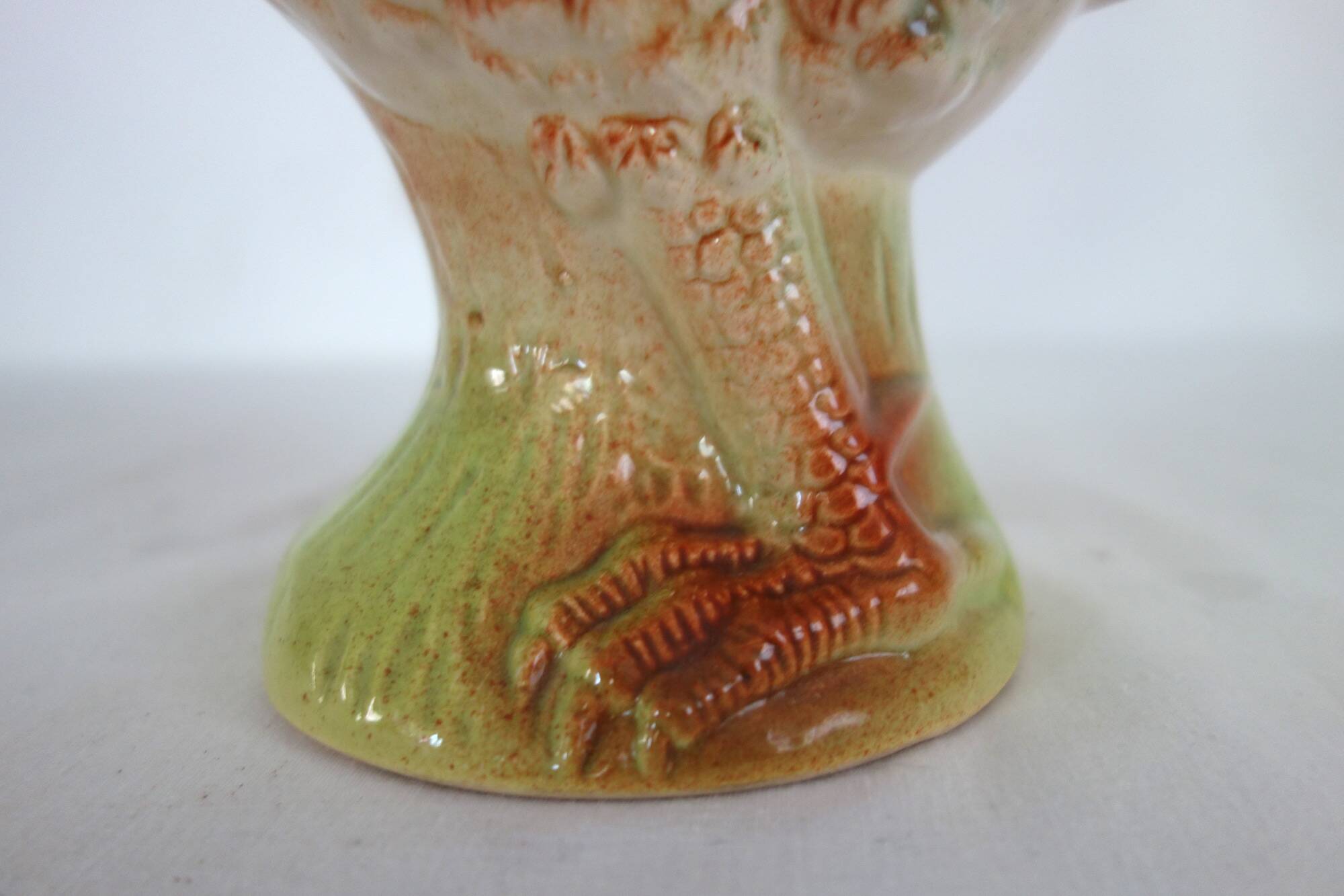 Saint Clément rooster pitcher, barbotine, 1950s