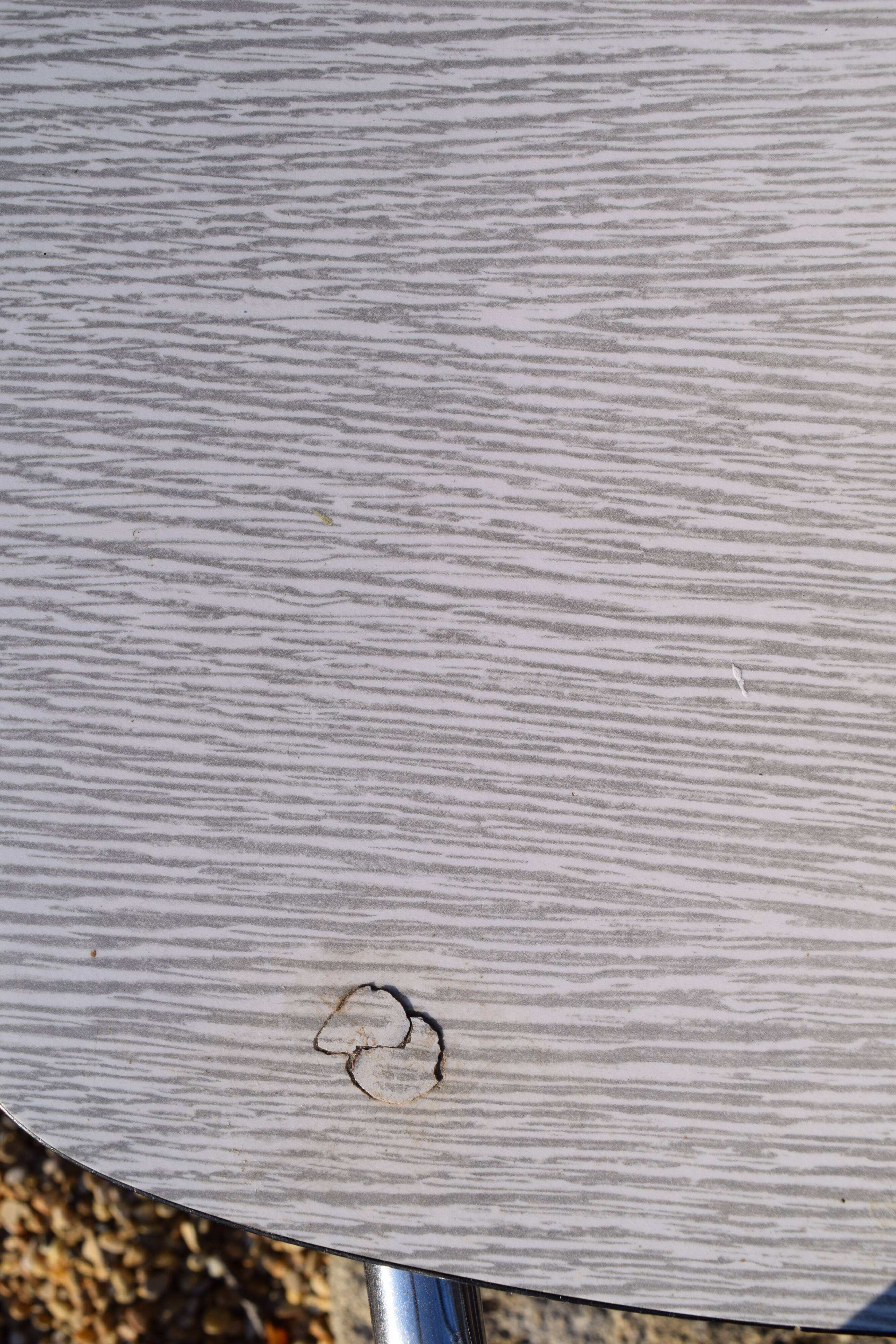 Set of table and four chairs formica