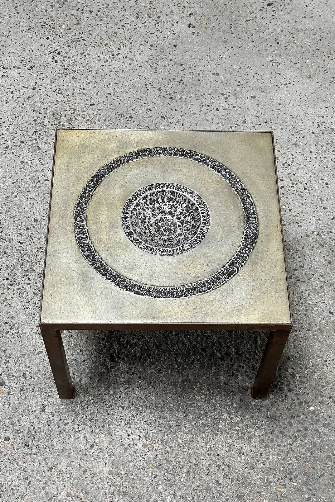 Table d'appoint Marc D'haenens Sculpture Brutaliste, Belgique 1970's