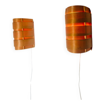 Model V155 Curved Pine Veneer Wall Lamps By Hans-Agne Jakobsson For Markaryd, Sweden 1960S