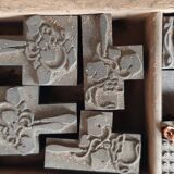 Printing cabinet 16 drawers with these lead letters