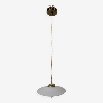 Suspension vintage en opaline blanche