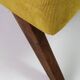 Fauteuil scandinave velours côtelé jaune citron chêne 1960