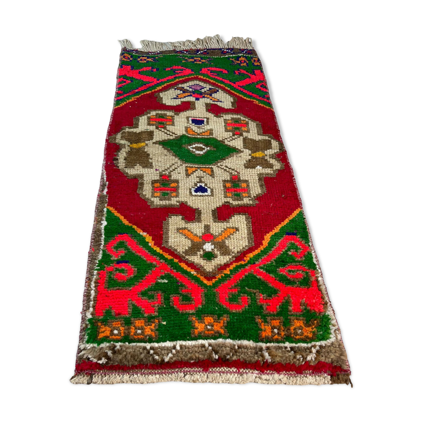 Tapis pastel turc vintage 100 x 43 cm