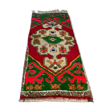 Vintage turkish pastel rug , 100 x 43 cm